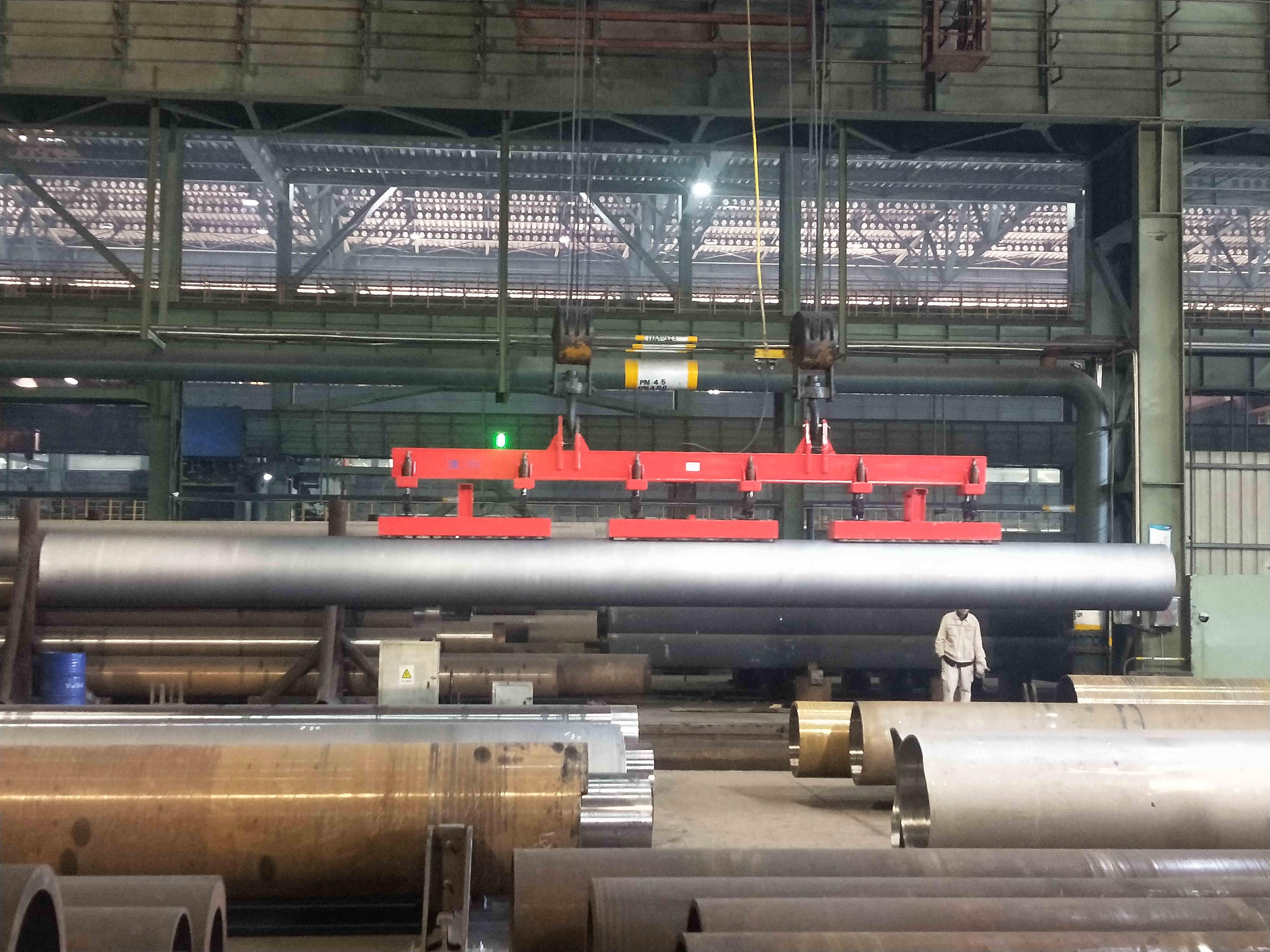 超長(zhǎng)鋼管電永磁吊具，千豪品牌